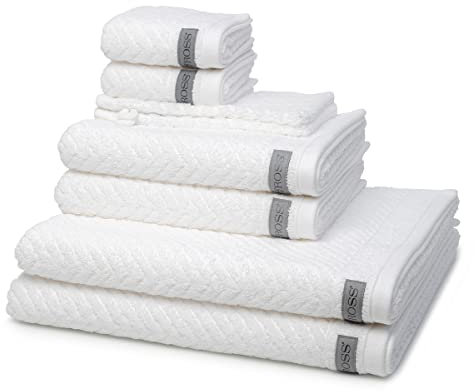 Ross - 8 teiliges Frottier-Set - Smart (2 X Wasch- 2 X Gäste- 2 X Dusch- 2 X Handtuch im Set) - 520 g/m2 - Baumwolle - Frottee - saugstark - weich und flauschig - Weiß