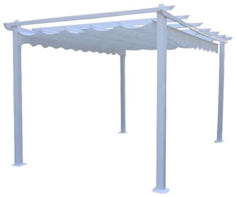 Pergola da Giardino 3x4 m in Alluminio Bianco