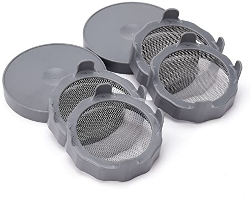 BestAlice Sprossendeckel, Keimglas, Siebdeckel mit Edelstahlsieb für 86 mm breite Einmachgläser, Keimset, Sprossenmacher, 6 Stück
