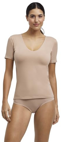 FALKE Damen Daily Climate Control Outlast® Round Neck Unterwäsche Unterhemd tiefer V-Ausschnitt hautfreundlich feuchtigkeitsregulierend schnelltrocknend atmungsaktive nachhaltige Baumwolle 1 Stück | für perfektes Körperklima