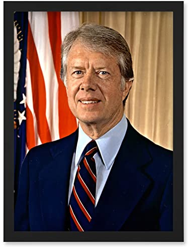 Artery8 39th US President Jimmy Carter Official Portrait Photo Artwork Framed Wall Art Print A4