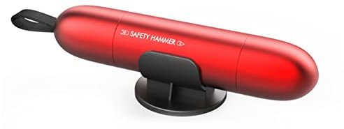 BAIYITONGDA 2 in 1 Portable Mini Car Window Breaker Escape Tool Seat Belt Cutter Glass Breaker Hammer with Holder for Land or Underwater Emergency Rescue,Red