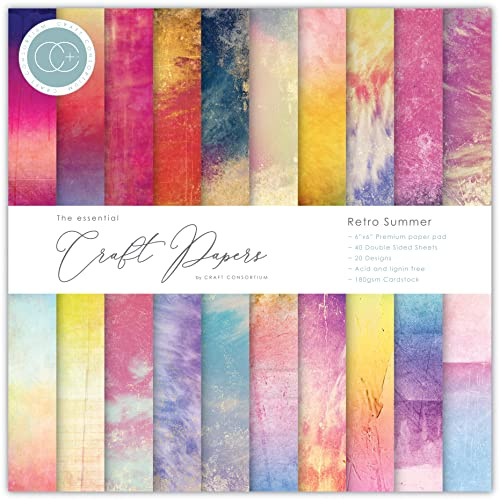 Craft Consortium, Essential Craft Papers 6x6 Inch Paper Pad Retro Summer