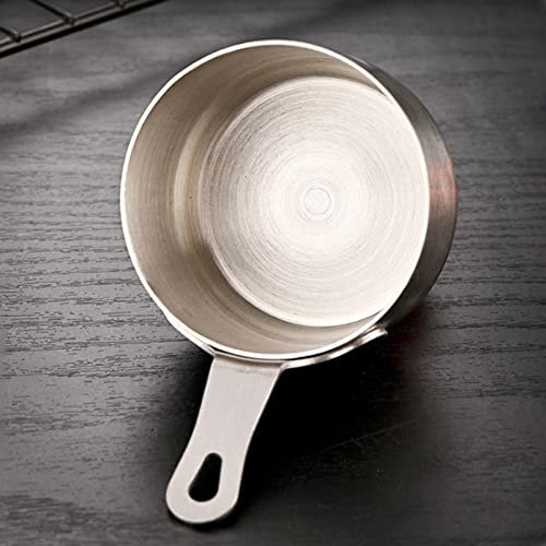 Cacerola de acero inoxidable, olla de leche de acero inoxidable, cacerola no pequeña, cacerola pequeña de metal para el hogar, cocina (60 ml, plateado)