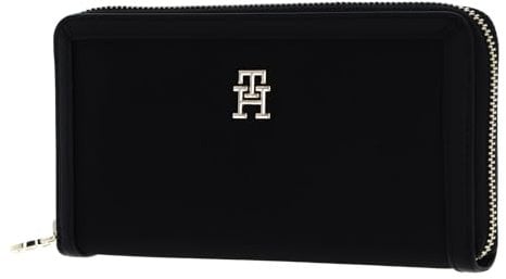 Tommy Hilfiger Damen TH Essential S Large ZA AW0AW15749 Geldbörsen, Schwarz (Black)