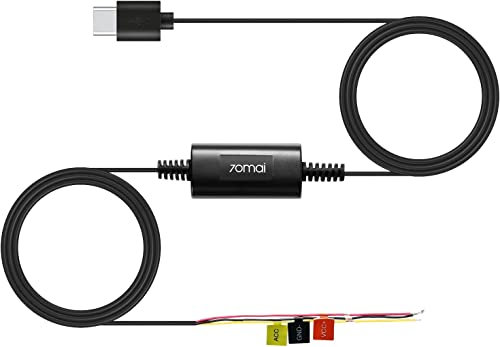 70mai Kit cablaggio UP03 alimentazione 24 ore per Dash Cam Auto 4K Omni(X800), X200, A810, A510 and M310 cavo USB-C 10ft per Dash Cam auto, 12V-30V a 5V/2.4A, protezione bassa tensione