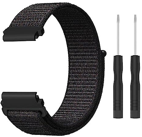 Niboow Armband für Amazfit T-Rex Ultra, Frauen Mann Weich Atmungsaktiver Ersatzriemen, Nylon Solo Loop Einstellbar Ersatzband, Sport Watch Band Kompatibel mit Amazfit T-Rex Ultra - Schwarz