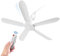 Mengnessly - Ventilador de techo de 28 pulgadas AC 110V/DC 12 V, cenador eléctrico para interiores y exteriores, para tienda con control remoto, enchufe portátil para colgar, sin luz, blanco,