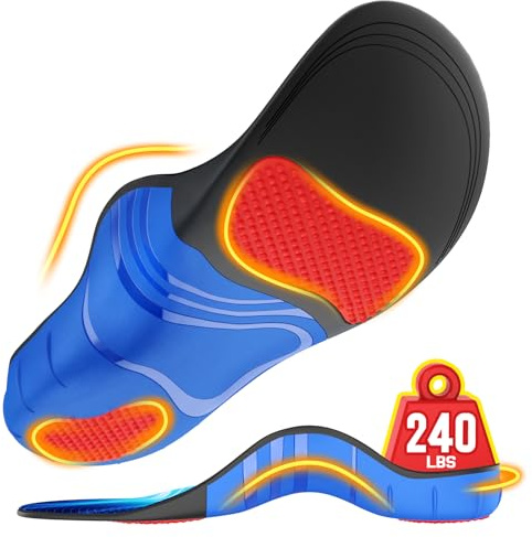 NEUPU 240+lbs Plantar Fasciitis Relief Insoles Men, Shoe Inserts for Women