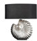 riess-ambiente Design Tischlampe SHELL 60cm silber schwarz Metall Stoffschirm maritim auch nutzbar als Schreibtischlampe, Leselampe oder Nattischlampe