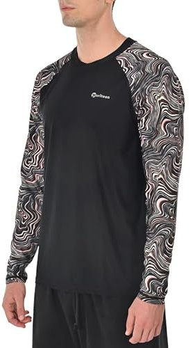 QAYMZUMD Men's Swim Shirts Rash Guard UPF 50+ Long Sleeve UV Sun Protection Summer Shirts Fishing Hiking T-Shirt-heisebowen-L