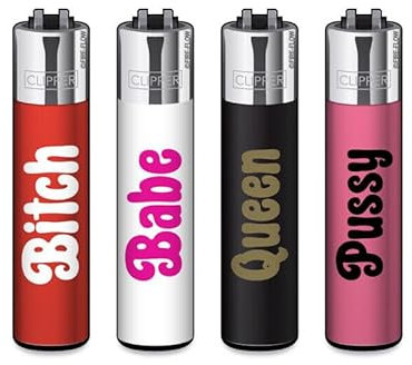 Clipper® 4er Set FFX Girls Feuerzeuge + 1 Sticker High Zombie