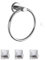 Audflay Handtuchhalter, Handtuchring, Badezimmerset, 4-teiliges Set aus mattschwarzem Edelstahl, inklusive Handtuchring und 3-Bademantel Handtuchhaken, Badezimmerwandbefestigung (White)