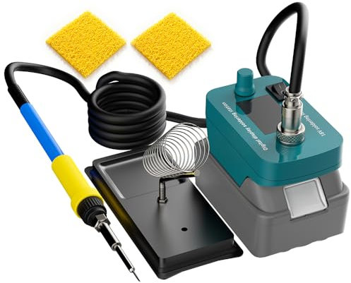 Nananuu Saldatore senza fili per Makita 18V (senza batteria), stazione di saldatura professionale a riscaldamento rapido 12s, regolabile 0-500 °C, display a LED, strumento di saldatura di precisione
