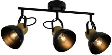 ZMH Deckenstrahler Vintage Schwarz Deckenlampe: 3 Flammig Retro Deckenspots E27 Küchenlampe Schwenkbar 350° Metall Industrial Innen Deckenleuchte für Küche Flur Eingang Wohnzimmer Schlafzimmer