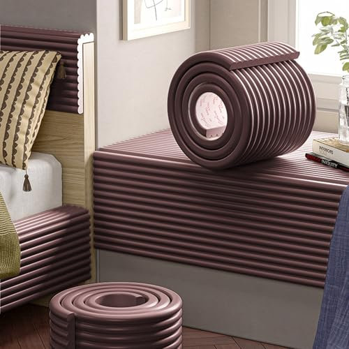 APMOE Kinder Autismus Wandpolster Selbstklebend Polsterpaneel Wand - 3D Anti-Kollision Kopfteil Wandkissen Bett Wandschutz für Kinderzimmer/Schlafzimmer, Isolierung, 200 cm(Braun,15x200 cm)