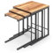 Tubibu C-Beistelltische 3er-Set, platzsparende Satztische, C-förmige Couchtische mit Holzoptik & robustem Metallrahmen, einfache Montage, Wohnzimmer, Büro, Schlafzimmer