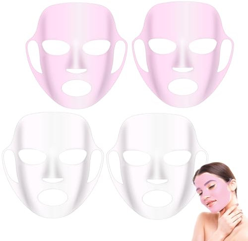 BOHUIZ Lot de 4 coques de masque en silicone, réutilisables, anti-rides, pour masque facial, hydratant, empêche l'évaporation