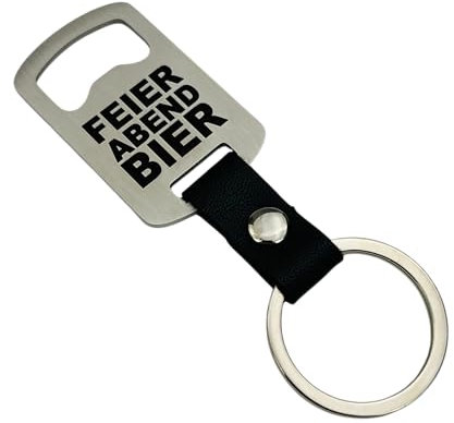 WIENS3D Flaschenöffner Schlüsselanhänger als Geschenk, mitbringsel, Geburtstag, Papa Mama Onkel Tante Kollege Freund Freundin lustig Festival (Feierabend Bier)