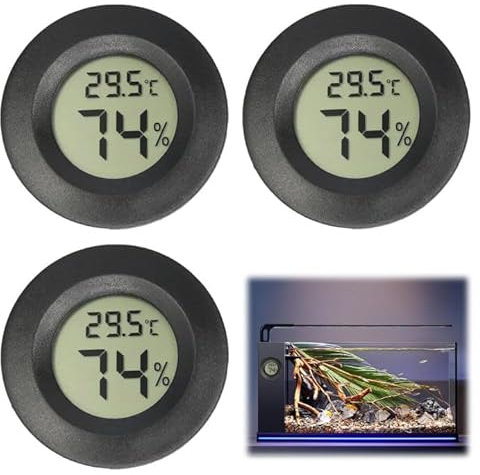 Mini LCD Digital Thermometer Temperature/Humidity Tester Hygrometer, Digital LCD Monitor, Indoor Outdoor Humidity Meter for Humidifier Cellar Baby Room Fahrenheit or Celsius (3 Pack)