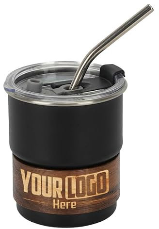 Tasse à Café Personnalisée Gobelet en Acier Inoxydable avec Logo Imprimé Tumbler 10 Pièces - 300ml empilable paquet de 10 Pièces pour Maison Camping Bureau Voyage