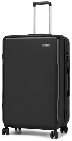 KONO Koffer Groß Hartschalen Leicht ABS+PC Reisekoffer Groß mit 4 Rollen und TSA Schloss 75×48×29cm, 92L, Schwarz