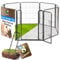 SUN-M Welpenauslauf 80cm hoch 8-teilig faltbar mit Tür, Hundezaun Welpengitter, werkzeugfreier Aufbau, Laufstall Freigehege inkl. Erdanker& Steckbolzen, Hundegitter, Welpenzaun,Freilaufgehege Hund