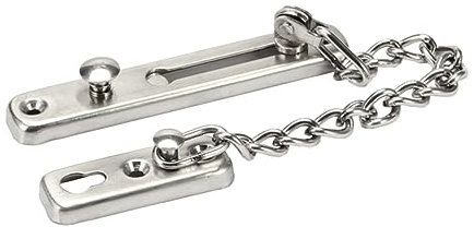 SHINEOFI Edelstahl Türkette Sicherheitsriegel Mit Verstärkter Kette Und Sicherheitsschnalle Schutz Für Haustür Und Innentür Lüftungsspaltfunktion Diebstahlschutz Für Zuhause Und Hotel Silbe