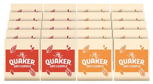 Quaker Oat So Simple Porridge Sachets – 10x Original (27g) + 10x Golden Syrup (36g) – Microwaveable Wholegrain Oats – High Fibre, Ready in 2 Minutes – Breakfast Variety Pack