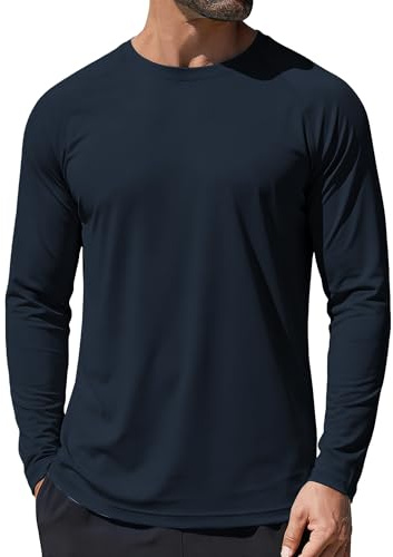 GOLDPKF Men's Sun UV Protection Shirts UPF 50+ Long Sleeve Quick Dry Outdoor Hiking Walking Fishing Lightweight T-Shirt