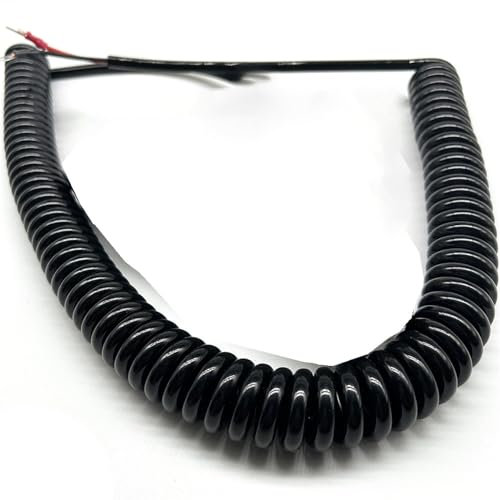 TGDGFKIAS Estiramiento de Cables en Espiral, Cable eléctrico elástico de 2 núcleos, 0,5 mm², con Revestimiento de Cobre, 2,5-3 Metros(Stretch 2.5meters)
