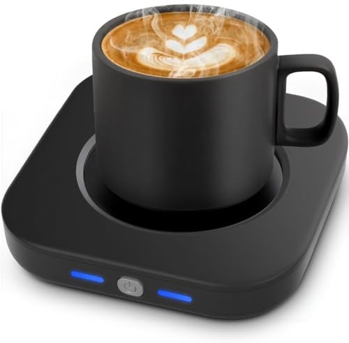 Scaldabicchieri elettrico per scrivania da ufficio, piastra riscaldante per tazze da 24 W con spegnimento automatico, 3 impostazioni di calore, scalda tè, accessori per bevande