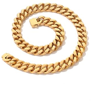 FindChic Halskette Damen Edelstahl Silber/Gold Chunky Kette 5/12/14MM Extrem Breite Panzerkette 45/50cm
