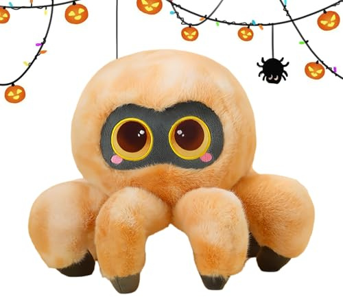 Spider aus Plüsch – weiche Puppen, 11,8 Zoll, Plüschtier mit großen Augen | Dekoration für Halloween-Spielzeug, niedlich, gruselig, Partyzubehör zur Unterhaltung