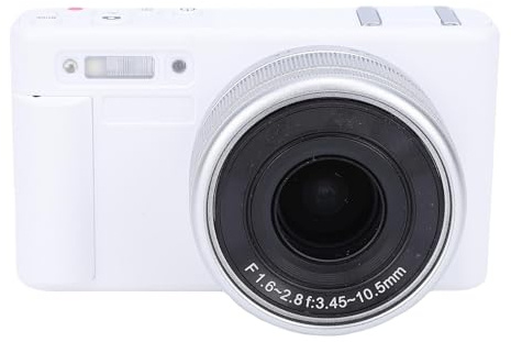 CFTGIW 72MP WiFi -Kamera, 180 ° Flip -Bildschirm, 3X Optischer Zoom für Vögel, Blumen und mehr. Makrofunktion, Echtzeitfilter, Fernbedienung über App, Touchscreen, Mehrere Modi, Selfie, (White)