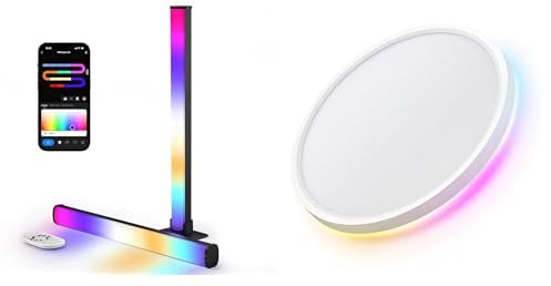 LuminexDesigns RGB Beleuchtungs-Set – 40 cm Light Bar & Deckenlampe mit APP & Alexa