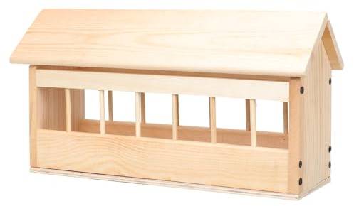 ANDRESLAD Automatischer Holz futtertrog für Tauben Fach Futterslots Wetterfester Outdoor futterspender für Geflügel und Wildvögel Langlebiger Futterautomat aus Dickem Kiefernholz