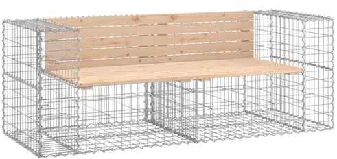 Gecheer Garden Bench Gabion Design 184x71x65.5 cm Solid Wood Pine Model3196236