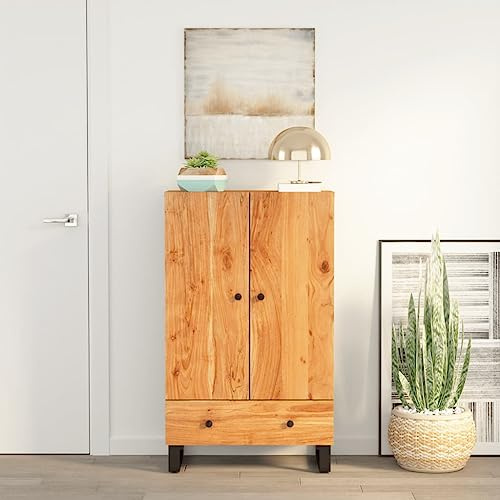 Qnhdfrt Industrial Solid Acacia Wood Highboard Cabinet