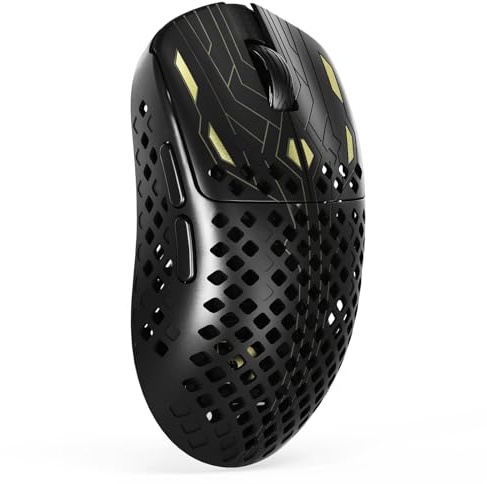 MAMBASNAKE M2 Carbonfaser Kabellose Gaming-Maus, 41g Superlight, 40000 DPI, PAW3395PRO-Sensor, BK52820-Chip, Ice-Feel-Beschichtung, BT/2.4G/Kabelgebundene, PTFE-Gleitfüße, PC/Mac, Schwarz