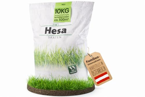 Hesa Erba ombreggiata RSM 7.4, 10 kg per circa 500 m², semi di prato premium per ombre e ombra parziale, semi di erba per superfici ombreggiate e semina, qualità professionale