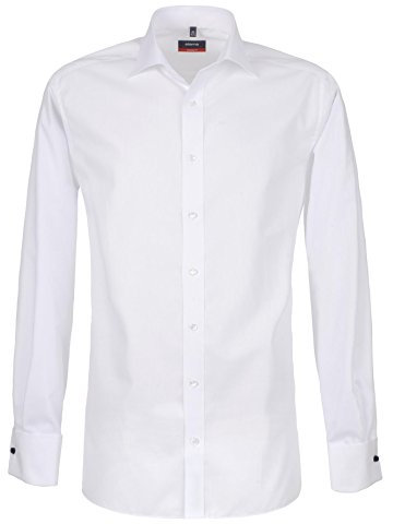 ETERNA Modern Fit Hemd Langarm Popeline UMA weiß ohne Manschettenknopf