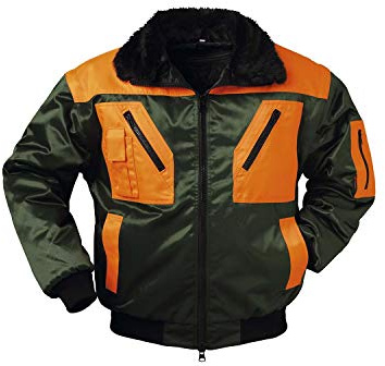 Norway-Pilotjacke 4-in-1 Arbeitsjacke XXXXL, forstgrün/orange