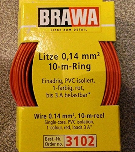 BRAWA 3102 Litze 0,14mm² 10m Ring rot