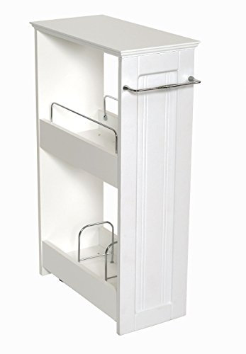 Zenna Home Schlanke Badewannenregale, freistehend, beweglich, 20,3 cm, Weiß