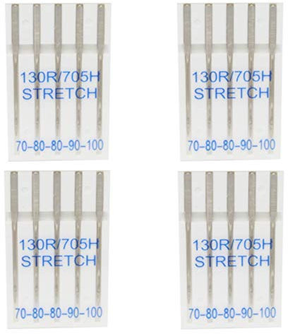 20 Stretch Nähmaschinennadeln 130/705H Größe 90 bis 100 - Flachkolben