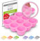 Kiddo Feedo - Der original Portionierer zum Einfrieren von Muttermilch und Babykost mit Silikondeckel - BPA-frei - 9 x 75ml - Gratis eBook mit Rezepten und Ernährungstipps - Rosa