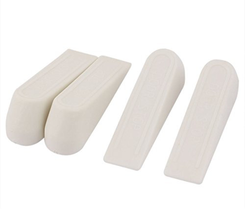 sourcing map 4 Stück Türstopper Türpuffer Türkeil Gummi Home Office Keil Tür Stopper Stop Jam Blockers Weiß