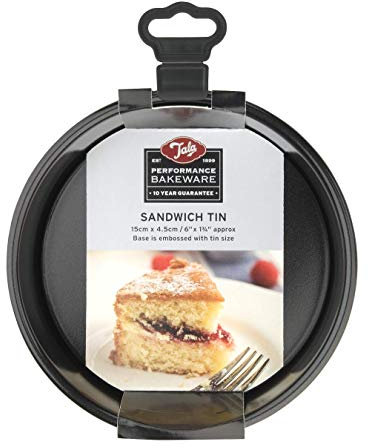 Tala Performance, Loose Base Round Sandwich Cake Tin, Professional Gauge Carbon Steel with Eclipse Non-Stick Coating, 15 cm / 6 Cake Pan; Ideal for Cakes, sponges and Tiered Cakes