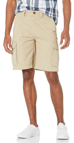 Amazon Essentials Pantaloncini Cargo Vestibilità Classica da 25cm (Disponibili in Taglie Forti) Uomo, Cachi, 34W